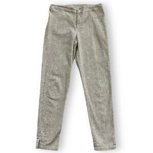 Apropos mid rise ankle pants, beige & cream slim taper leg ankle slit bottoms